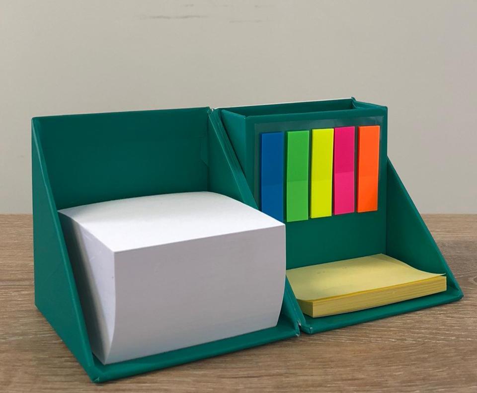 Cubo Plegable De Notas Adhesivas y Porta Lapiceros