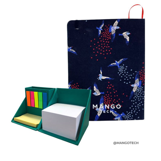 Combo Agenda Gaviotas + Cubo De Notas Adhesivas