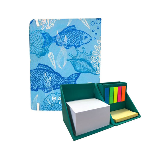 Combo Agenda En El Mar + Cubo De Notas Adhesivas