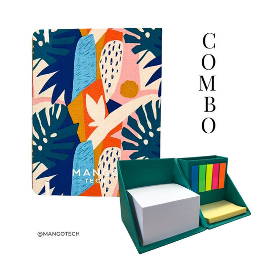 Combo Agenda Colores De La Selva + Cubo de notas adhesivas